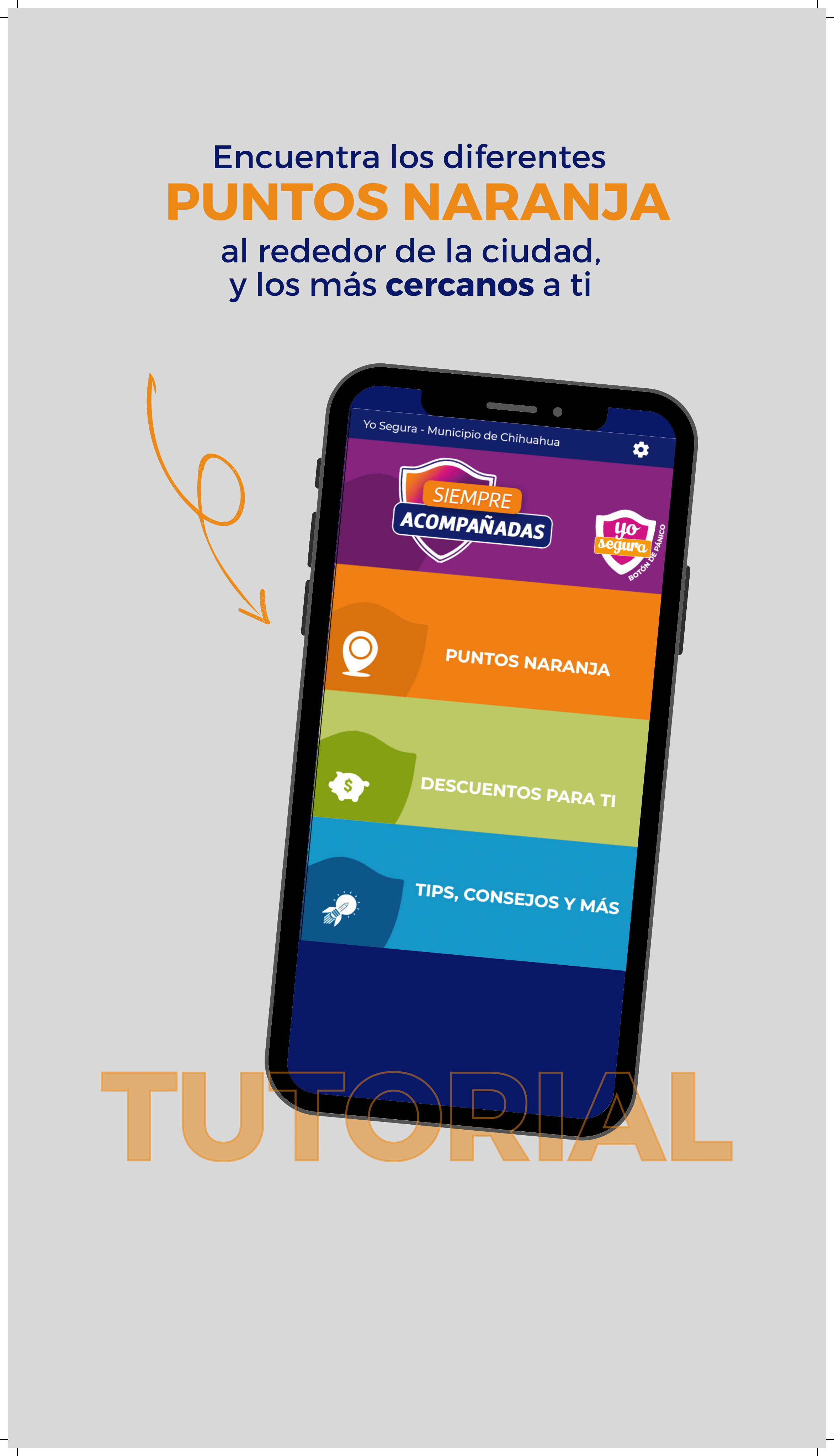 Encuentra los diferentes puntos naranja al rededor de la ciudad. y los más cercanos a ti.
